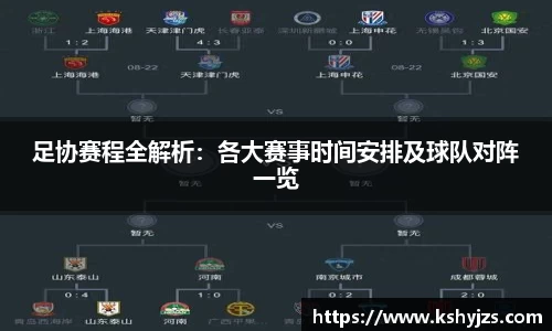 足协赛程全解析：各大赛事时间安排及球队对阵一览